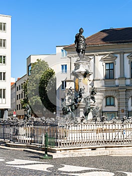 Augustus fountain on Rathausplatz in Augsburg city photo