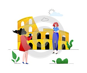 Travel to Italy - colorful flat design style illustration