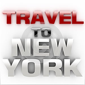 Travel to New York Three-dimensional white background