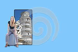Travel to Pisa in Italy concept with place for your text