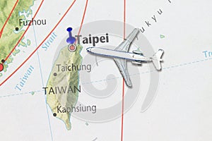 Travel to Taiwan concept with map