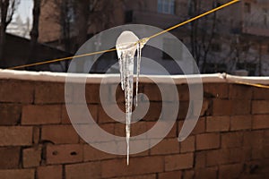 Travel to Turkey. Erzurum -50 degrees during winter. Ice on clothesline