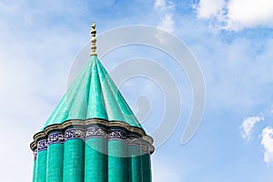 green dome of Rumi Mausoleum in Konya photo