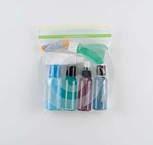 Travel Toiletries in Quart Sized Plastic Bag photo