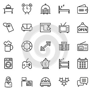 Travel and Tour Isolated Vector Icons Pack that can be easily modified or edited.