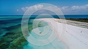 Travel and Tourism Conceptual Photo of Tropical Beach with white sand