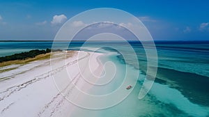 Travel and Tourism Conceptual Photo of Tropical Beach with white sand