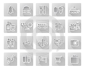 Travel and tourism icon set