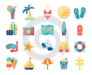 Travel and tourism icons set