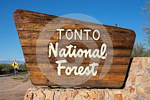 Travel tourism Tonto National Park sign in AZ photo
