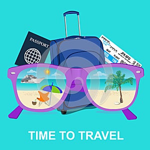 Travel, tourism and vacations concept, vector