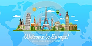 Travel and tourism vector illustration.