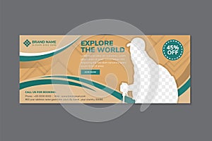 Travel tours banner template, horizontal advertising business banners