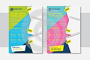 Travel and tout Agency for vertical layout of flyer Layout