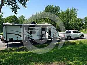 Travel trailer pick up truck