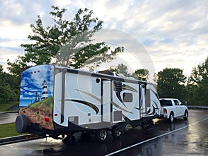 Travel trailer rv camping