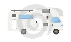 Travel trailer truck car vector illustration.