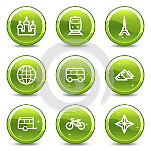 Travel and transport web icons set