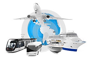 Travel Transportation and Globe
