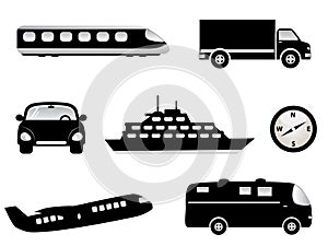 Travel, transportation icons