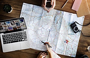 Travel Trip Map Direction Exploration Planning Concept