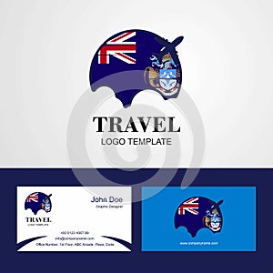 Travel Tristan da Cunha Flag Logo and Visiting Card Design