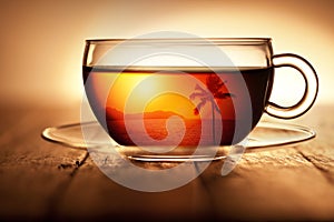 Tea Cup Travel Tropical Coffee Background