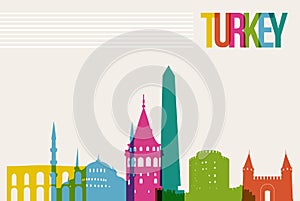 Travel Turkey destination landmarks skyline background