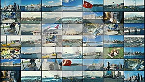 Travel turkey multiscreen. Famous places Turkey splitscreen. Istanbul video wall.