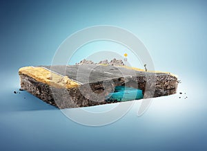 Travel and vacation background. 3d illustration.