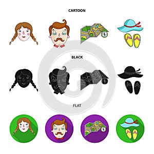 Travel, vacation, camping, map .Family holiday set collection icons in cartoon,black,flat style vector symbol stock photo