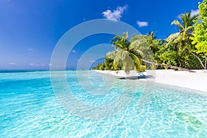 Beautiful beach landscape. Summer holiday and vacation concept. Inspirational tropical beach. Beach background banner photo