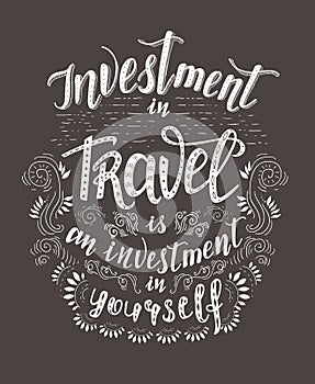 Travel. Vector hand drawn illustration for t-shirt print or poster