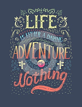 Travel. Vector hand drawn illustration for t-shirt print or poster with hand-lettering quote.