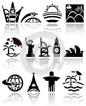 Travel vector icons set