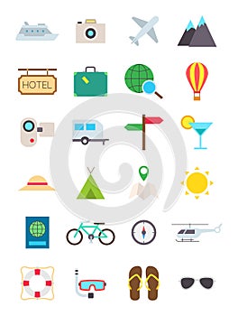 Travel vector icons set