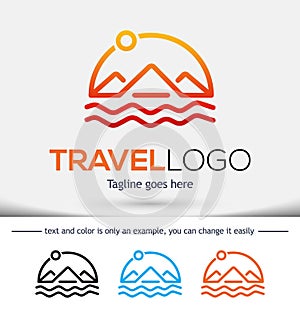 Travel vector logo design template