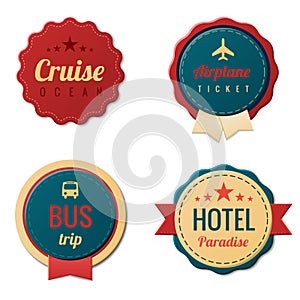 Travel Vintage Labels template collection. Tourism