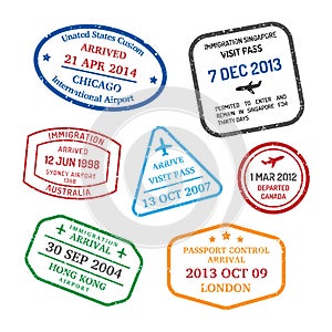 Travel visa stamps