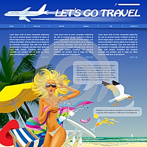 Travel and voyage web site and page template