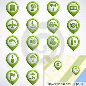 Travel web buttons set