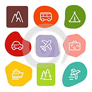 Travel web icons, colour spots series