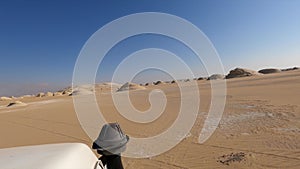 Travel through the white desert in Bahariya, Egypt