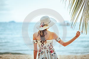 Travel woman relax on beach