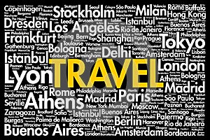 TRAVEL word cloud concept