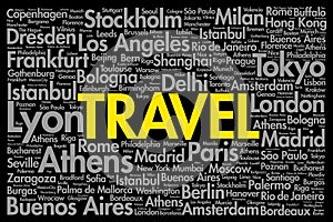 TRAVEL word cloud concept