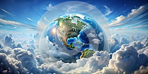 Travel the world clouds concept digital art