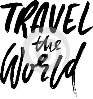 Travel the World Hand Drawn Ink Modern lettering Design