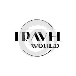 travel world logo quote design abstract lettering vector company