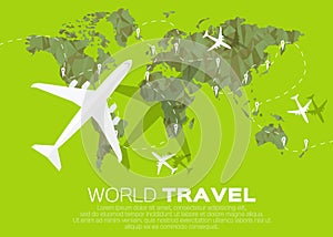 Travel World map background in polygonal style